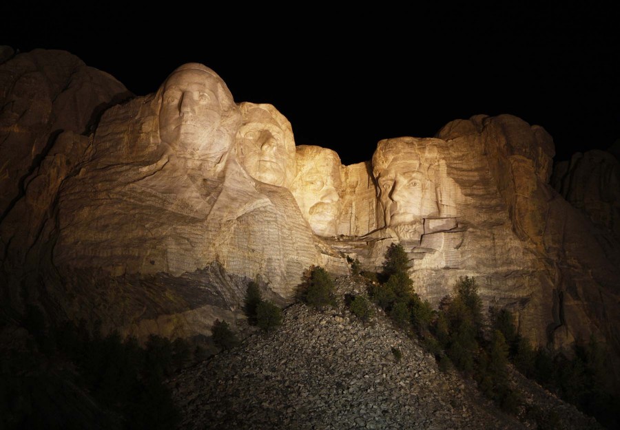 Mount Rushmore, Black Hills, South Dakota at night
